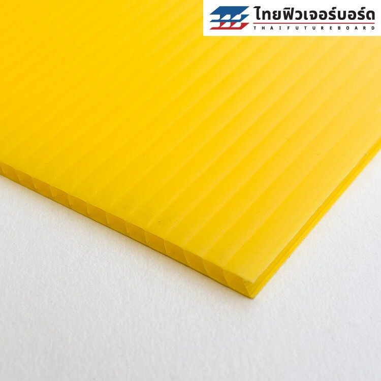แผ่นฟิวเจอร์บอร์ด 130×245cm หนา 2-5mm สีเหลือง - Image 3